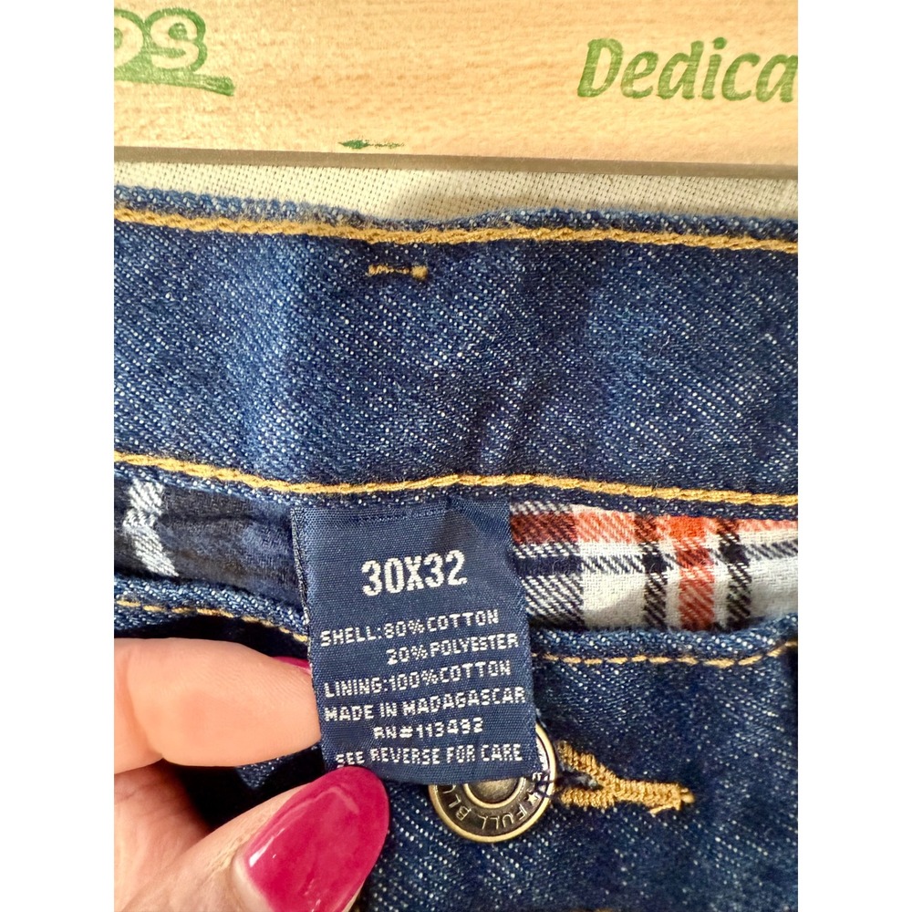 Flannel Vintage Denim Jeans Dark Wash Classic Fit Mens Size 30x32 - Picture 6 of 8